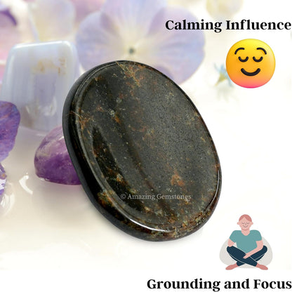 Amazing Gemstone Labradorite Thumb Worry Stone, Anxiety Stone, Healing Crystals - Piedra Crystal Fidget for Gift, Meditation, Calming, Relaxation, Stress Relief - Colors A