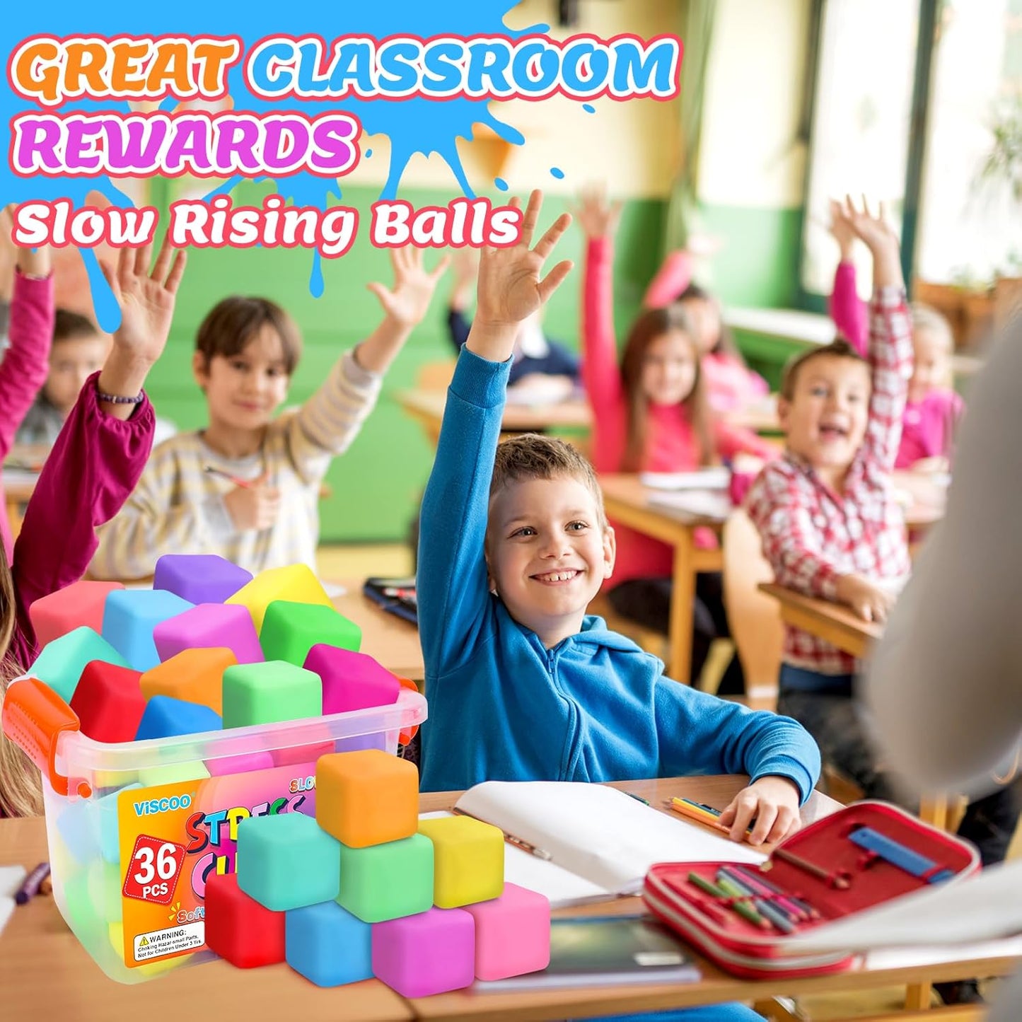 12 Pack Slow Rising Stress Ball,Stress Balls for Kids Adults,Stretchy Fidget Toys for Stress Relief,Hand Therapy Sensory Squishy Ball, Squishy Toys for Kids, Classroom Prize Box Party Favors