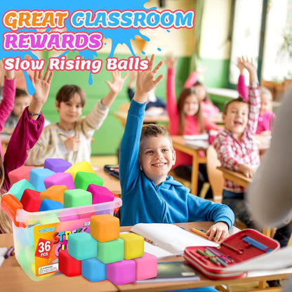 12 Pack Slow Rising Stress Ball,Stress Balls for Kids Adults,Stretchy Fidget Toys for Stress Relief,Hand Therapy Sensory Squishy Ball, Squishy Toys for Kids, Classroom Prize Box Party Favors