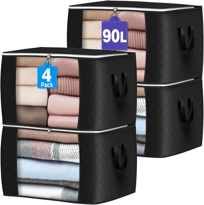 90L Large Storage Bags, Clothes Storage Bins Closet Organizers