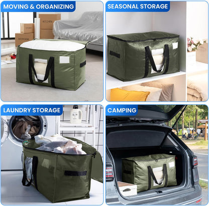 TAILI Blue Extra Large Moving Bags,Storage Bags with Visible Window