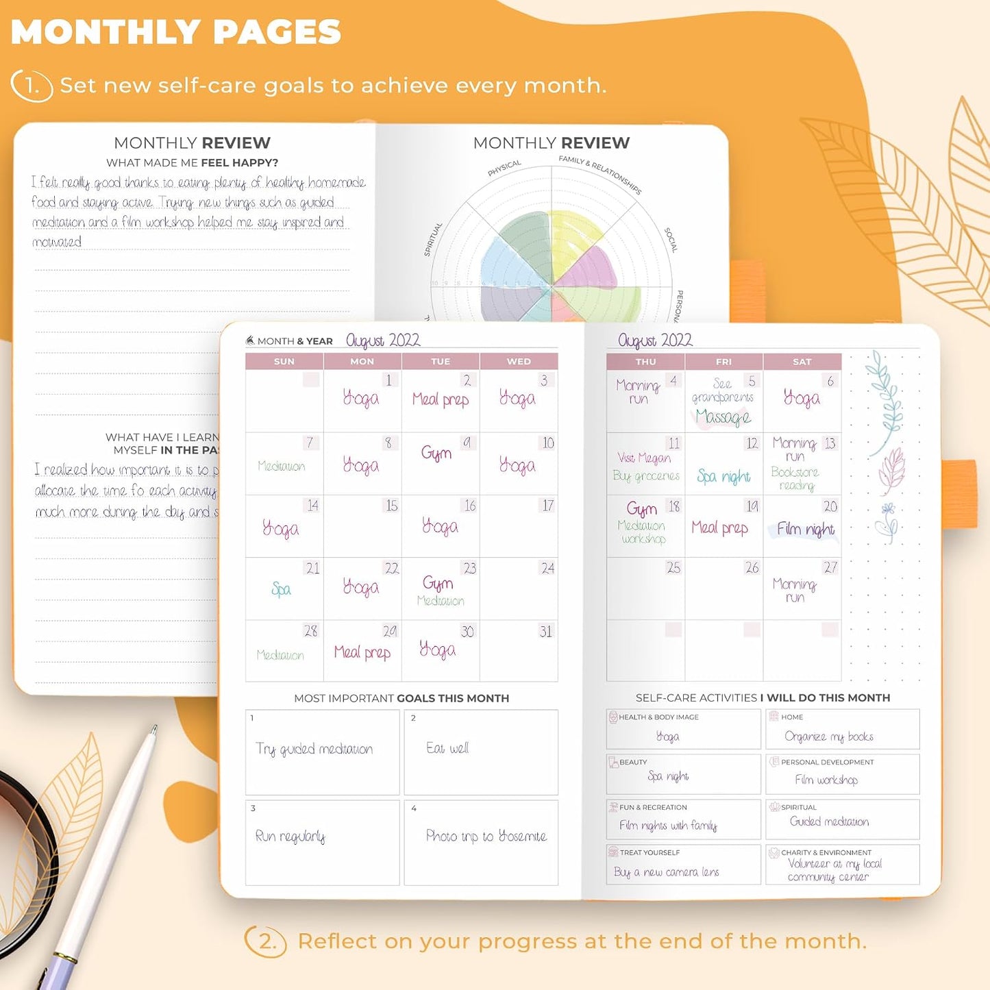Clever Fox Self-Care Journal for Women, Daily Planner 5.8x8.3 Aquamarine