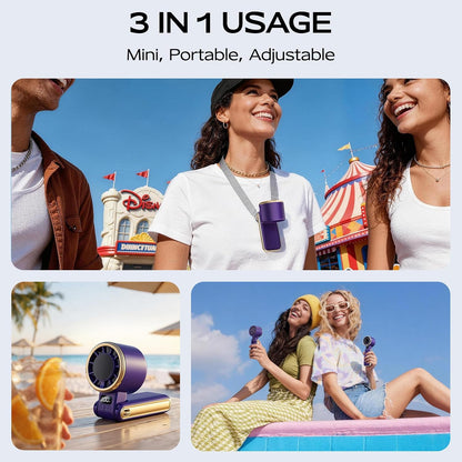 SHEWIND Portable Handheld Fan with Ice Cooling-5 Gear High Speed Turbo Personal Fan Rechargeable,Up to 11 Hrs,Mini Fan Handheld,Europe Travel Essentials Accessories, Beach Vacation, Gifts for Women