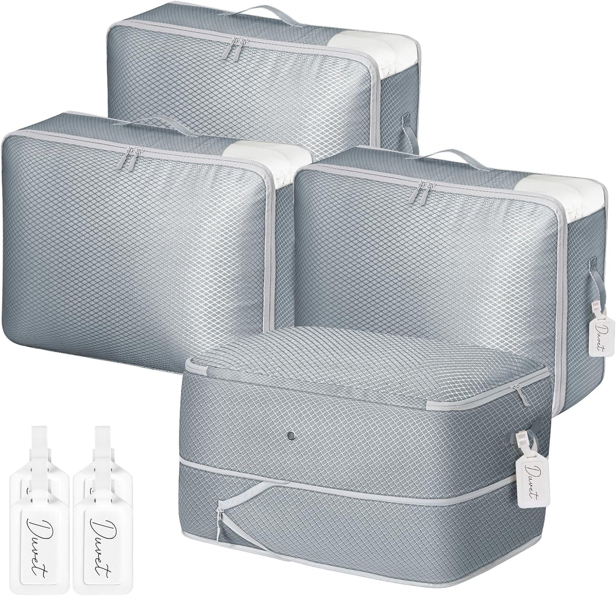 DIMJ Comforter Storage Bag - Blanket Storage Organizer Compression Bags, Large Capacity Ultra Space Saving Self Compression Organize for Bedding, Pillow, Duvet, Sheet Storage with Zipper Window