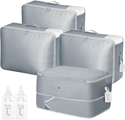 DIMJ Comforter Storage Bag - Blanket Storage Organizer Compression Bags, Large Capacity Ultra Space Saving Self Compression Organize for Bedding, Pillow, Duvet, Sheet Storage with Zipper Window