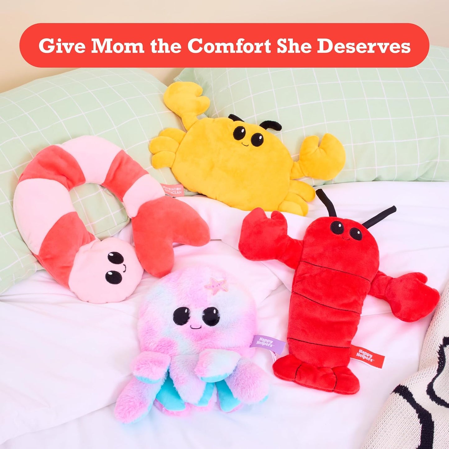 Menstruation Crustacean Lobster by Relatable, Microwavable Heating Pad for Period Cramps, Cuddly Plushies, Great Gift Ideas for Loved Ones of All Ages, Includes 1 Lavender Scented Heating Pad Plushy