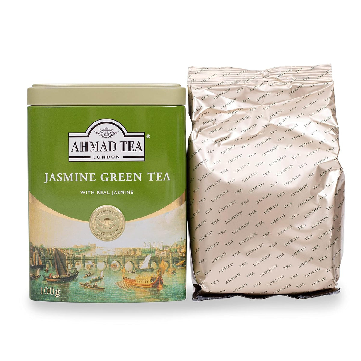 Ahmad Jasmine Green Tea, 100 Grams Tin
