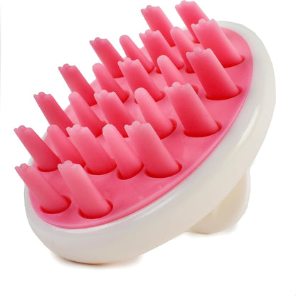 Zyllion Hair Shampoo Brush and Scalp Massager Care for Dandruff Removal, Scrubber, Hair Growth and Exfoliator with Flat and Pointed Soft Silicone Bristles for Women and Men - Green (ZMA-12-GR)
