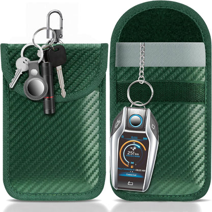 Faraday Pouch for Car Keys, Faraday Bag, Car RFID Signal Blocking Holder, Key Fob Protector, Key fob cage Block Signal Anti-Theft Fob Case (2 Pack)