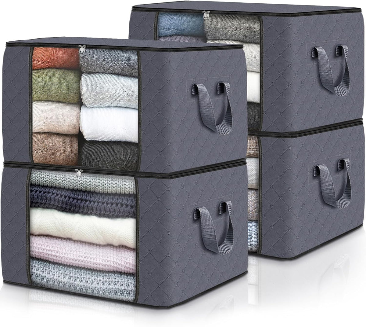 Fab totes Storage Bags for Clothes Blanket Storage Bins with Lids