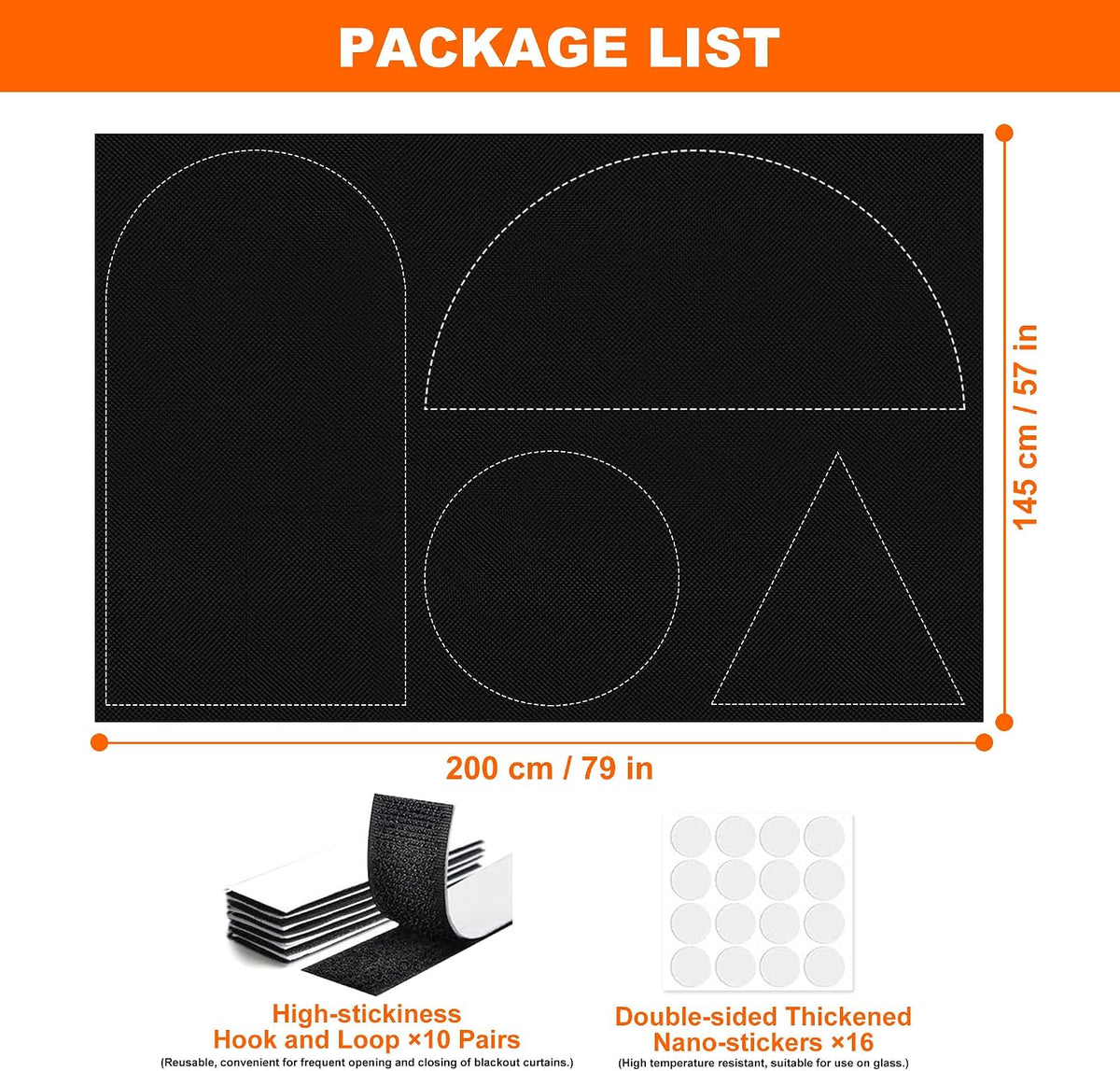 Black Out Window Cover Portable Blacout Curtains for Bedroom Guard Blinds