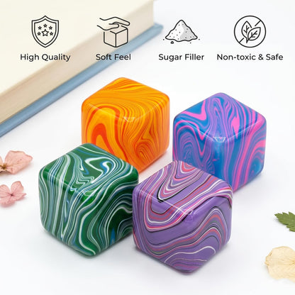4 Pack Stress Balls Squishy Toys, 2 Inch Durable Slow Rising Stress Relief Sensory Squeeze Toys for Adults and Kids, Birthday Gifts, Party Favors, Classroom Prizes