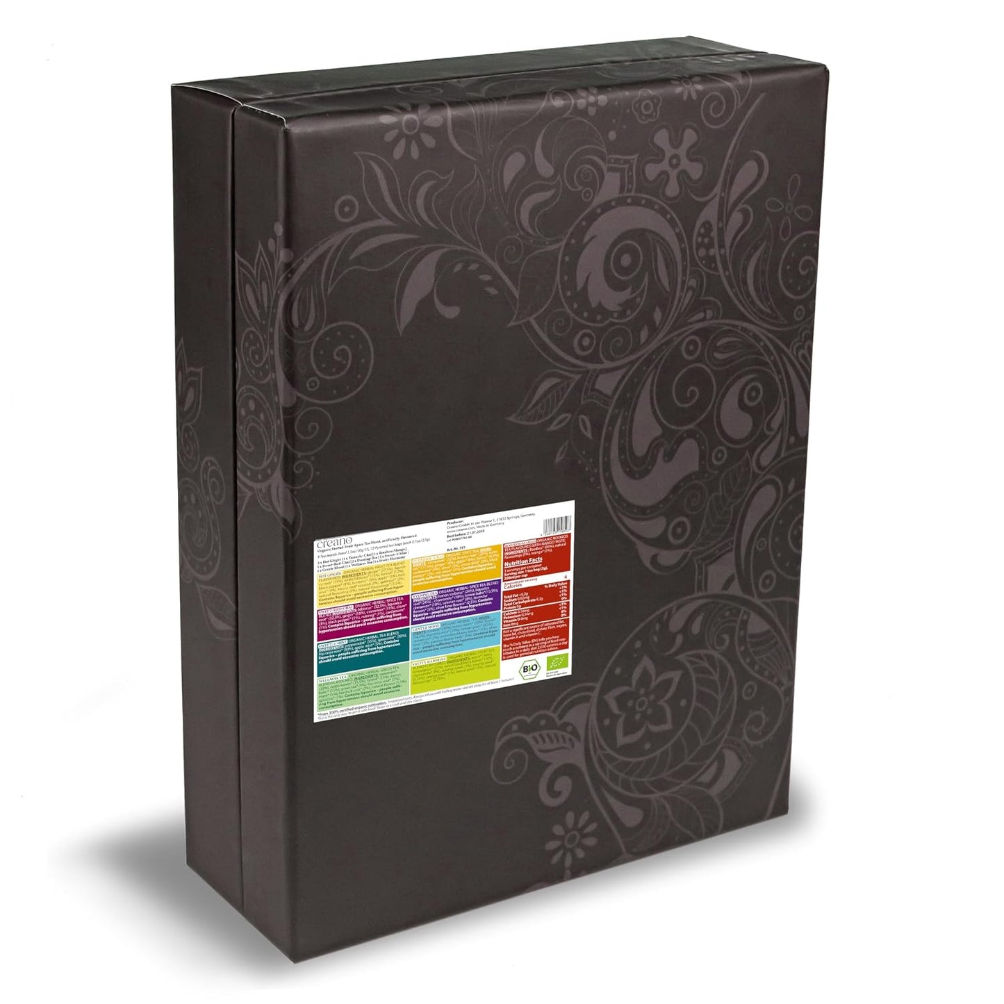Creano Organic Herbal Tea Sampler Gift Set - Tea Gift Box - 27 Organic Tea Bags in 9 Different Varieties 54 g