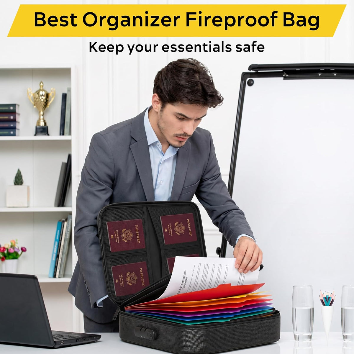 Fireproof Document Bag - Fireproof Box [Thermal Insulated] Fireproof Safety