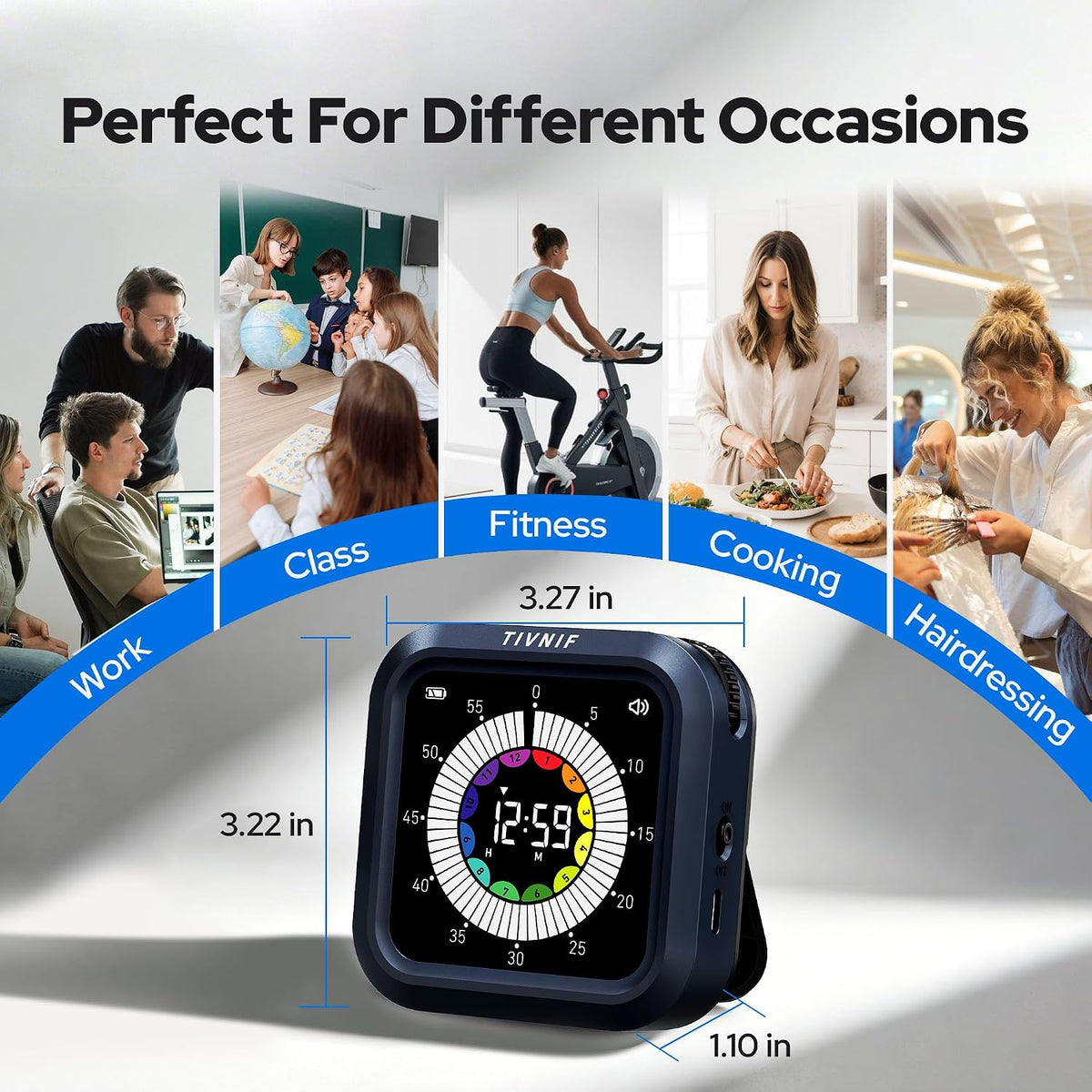 Visual Timer for Kids with Color Display Kitchen Timer 1500mAh Battery