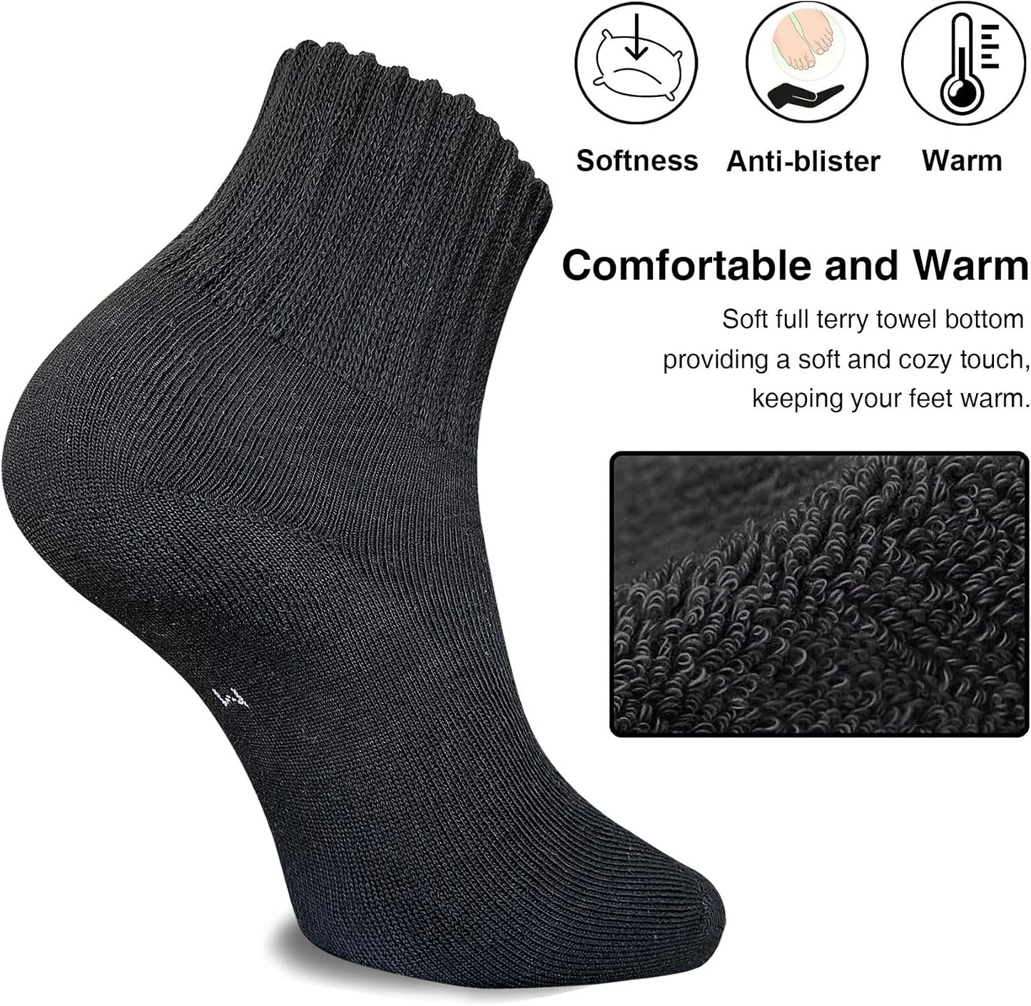 suaskk Womens Cozy Solid Thick Cushioned Thermal Crew Boot Socks 4 Pairs | Soft and comfortable, Arch Support, Non-Slip, Sturdy and durable