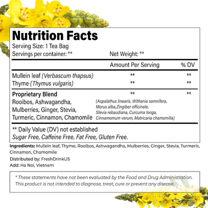FreshDrinkUS, Premium StrongerLungs Tea, 75 Count, Caffeine Free, Vegan