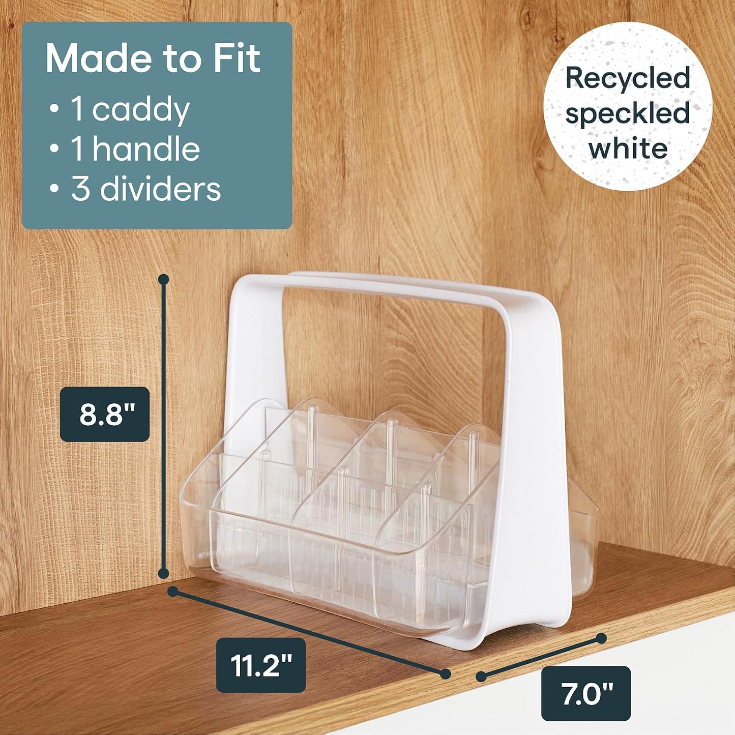 YouCopia TeaStand Tea Bag Organizer with Clear Removable Bins, Cabinet or Pantry Storage Caddy, 80-Bag