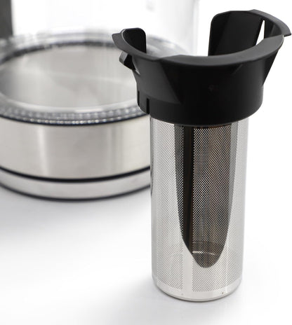 MegaChef Electric Watter Boiler/Tea Kettle (Glass, Silver, 1.8 Liter)