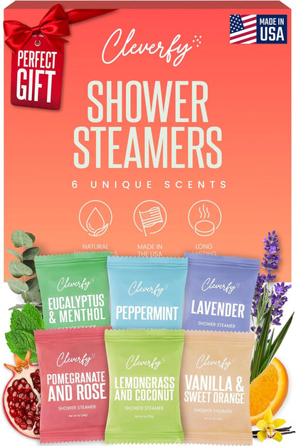 Cleverfy Shower Steamers Aromatherapy Gifts for Women and Men, 18 Tablets