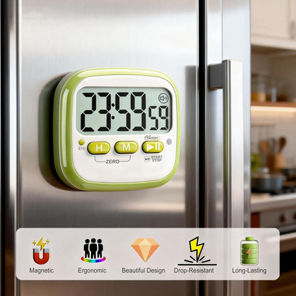 Antonki 2 Pack Classroom Timers for Kids Teachers, Magnetic Countdown Digital Kitchen Timer for Cooking, Study, Exercise, Games, Time Mangement - Loud/Silent Mode - Battery Included