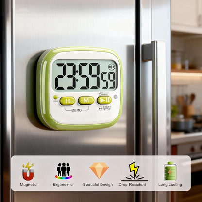 Antonki 2 Pack Classroom Timers for Kids Teachers, Magnetic Countdown Digital Kitchen Timer for Cooking, Study, Exercise, Games, Time Mangement - Loud/Silent Mode - Battery Included