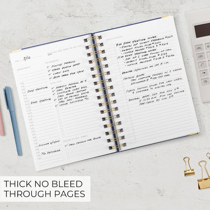 Aesthetic Daily Planner And Notebook With Hourly Schedule - Beautiful Spiral To do List Notepad For Work/Home to Organize Tasks And Appointments - Stylish School/Office Supplies Book For Women