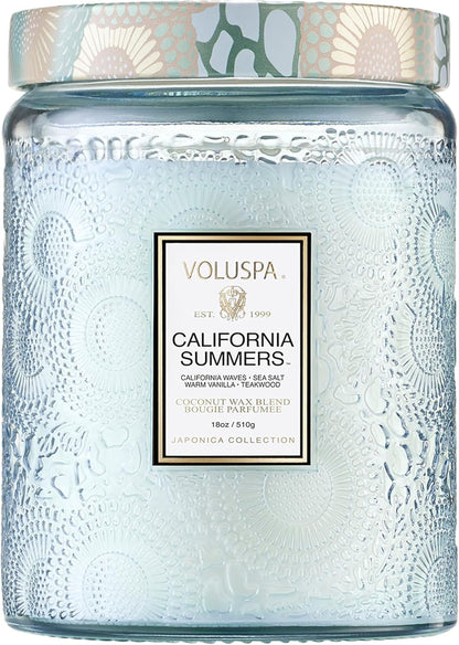 Voluspa Baltic Amber Candle, 18 oz, Coconut Wax Blend, Scented Candles for Home, 100 Hour Burn Time, Candle Jar