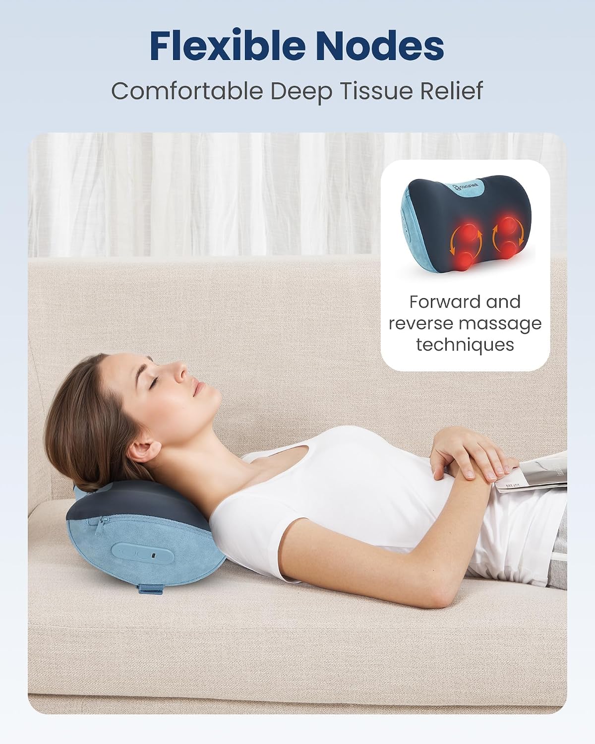 COMFIER [2026 Gift for Men,Women,Cordless Shiatsu Neck and Back Massager with Heat,Portable Massager Pillow with 3D Kneading Deep Tissue, Soothes Muscle Tension at Home, Office, Travel