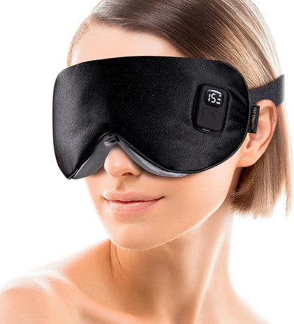 Heated Eye Mask for Dry Eyes: Warm Compress for Digital Tired Eyes, Stye Relief - Cordless, Adjustable Heat & Timer Settings - Airplane/Road Travel, Sleep aid, Office nap Pink