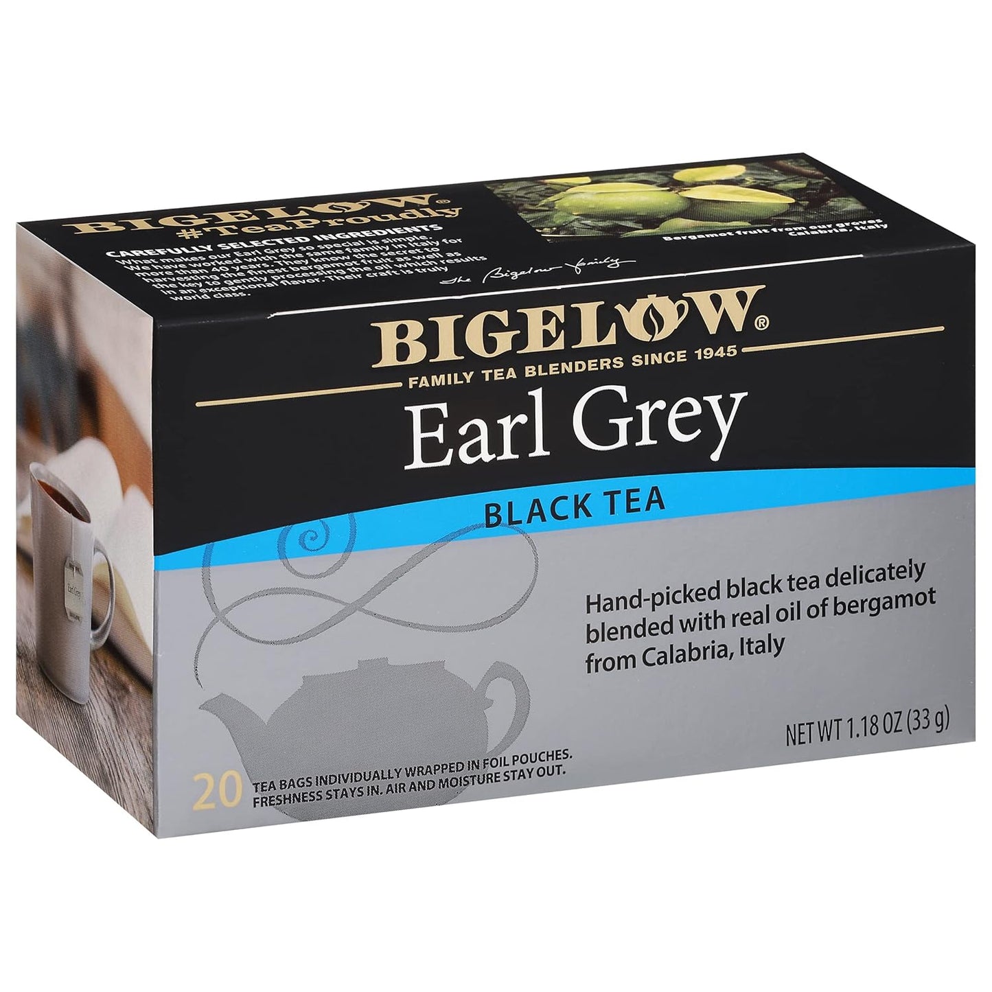 Bigelow Tea Black Tea 6 Flavor Variety Pack, Caffeinated Tea with Mint, Lemon, Constant Comment, English Teatime, Earl Grey, and Vanilla Chai, 20 Count Box (Pack of 6), 120 Total Tea Bags