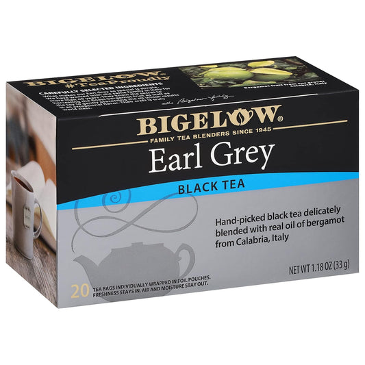 Bigelow Tea Earl Grey Flavored Black Tea, Kosher, 20 Bags (Pack of 6)