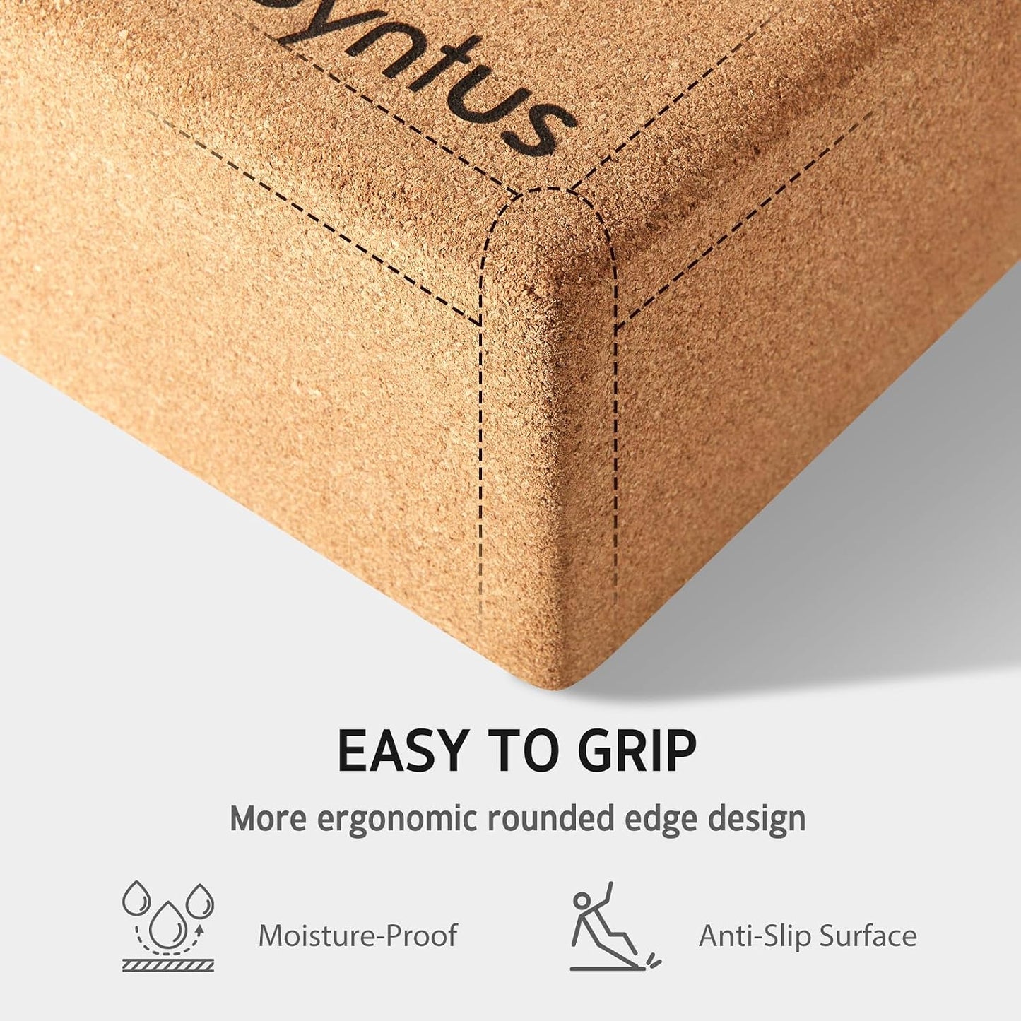 Syntus Yoga Block and Yoga Strap Set, Soft Non-Slip Yoga Blocks 9×6×4 inches, 8FT Metal D-Ring Strap for Yoga, General Fitness, Pilates, Stretching and Toning