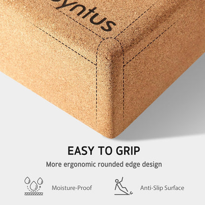 Syntus Yoga Block and Yoga Strap Set, Soft Non-Slip Yoga Blocks 9×6×4 inches, 8FT Metal D-Ring Strap for Yoga, General Fitness, Pilates, Stretching and Toning