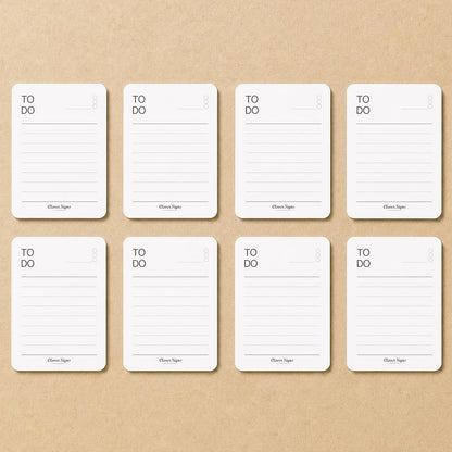 Mini To Do List Notepad 8 Pack, A7 Size 2.9" x 4.1", 50 Sheets Each, Undated Daily To Do Planner with Deadline Column, Thick Paper, Cardboard Backing, Small Checklist Memo Pads for Shopping, Work, Home & School