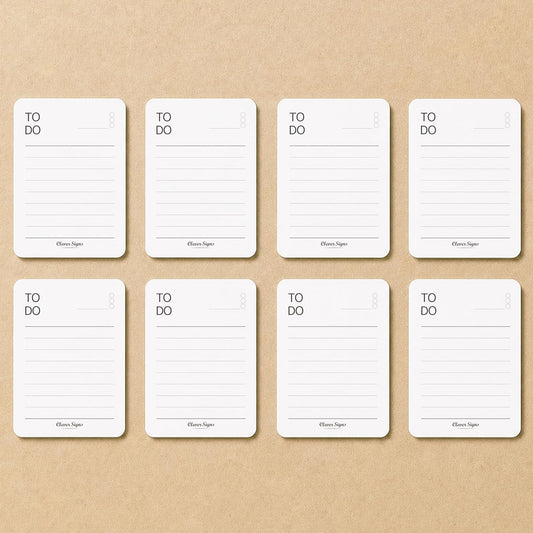 Mini To Do List Notepad 8 Pack, A7 Size 2.9" x 4.1", 50 Sheets Each, Undated Daily To Do Planner with Deadline Column, Thick Paper, Cardboard Backing, Small Checklist Memo Pads for Shopping, Work, Home & School