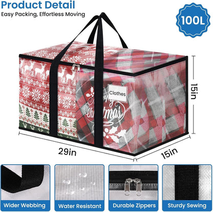 RoomHacks Moving Bags, Heavy Duty Large Storage Bags, 88L, Clear