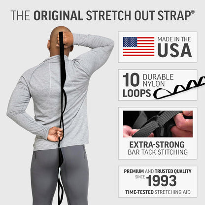 OPTP The Original Stretch Out Strap XL with Exercise Poster, USA Made