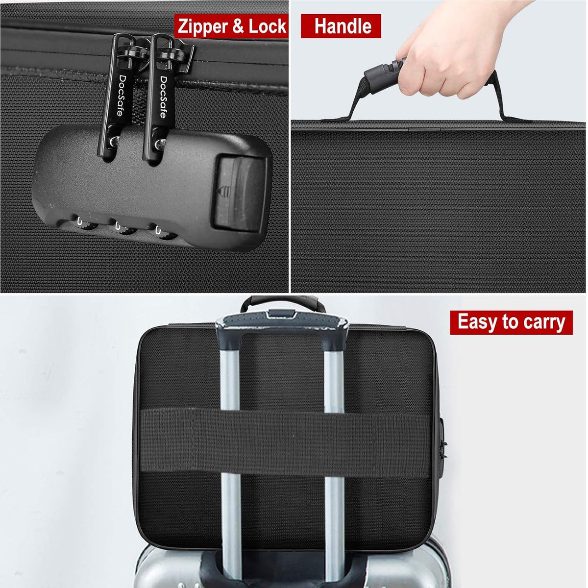 DocSafe 5200°F Fireproof Document Organizer Box with Lock, Heat Insulated