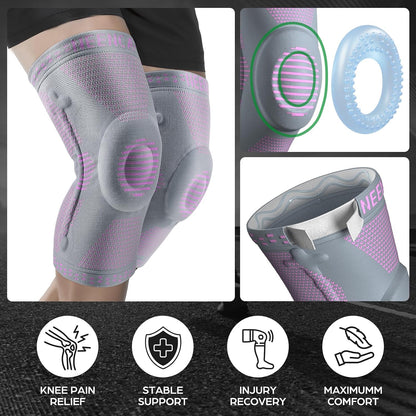 NEENCA Professional Knee Brace for Pain Relief, Medical Knee Support with Patella Pad & Side Stabilizers, Compression Knee Sleeve for Meniscus Tear, ACL, Joint Pain, Runner, Workout (Black, Medium)