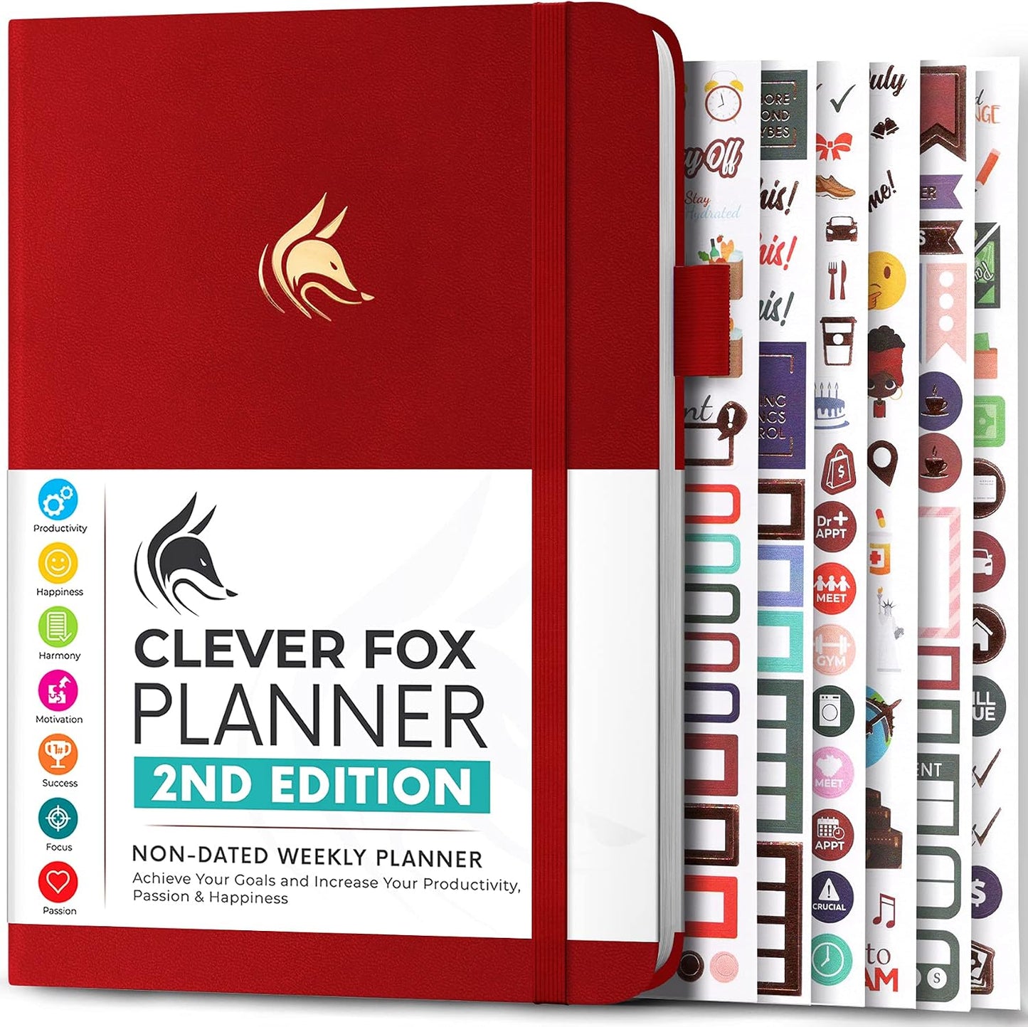 Clever Fox Planner 2nd Edition – Colorful Weekly & Monthly Goal Planner, Time Management & Productivity Organizer, Undated, A5 (Dark Teal)