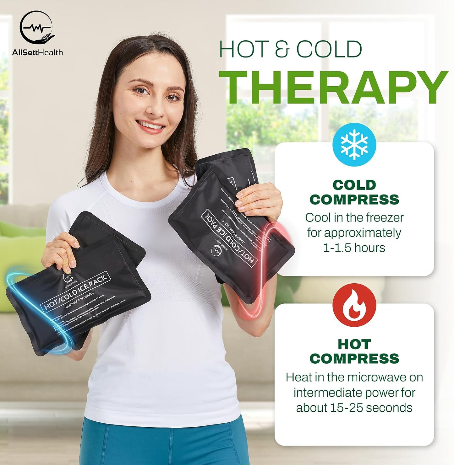 Reusable Hot and Cold Ice Packs for Injuries Reusable – 7 Piece Flexible Ice Packs in Multiple Shapes and Sizes – Multi Use Ice Pack for Back Pain Relief, Neck, Shoulder