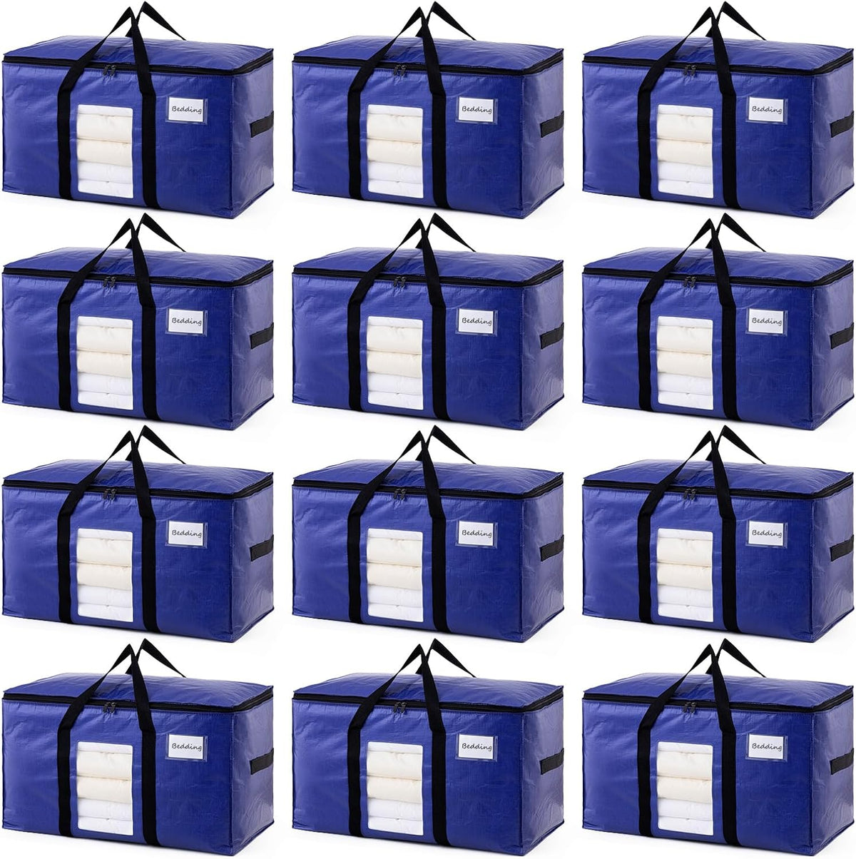 TAILI Blue Extra Large Moving Bags,Storage Bags with Visible Window