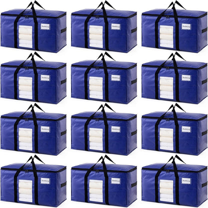 TAILI Blue Extra Large Moving Bags,Storage Bags with Visible Window