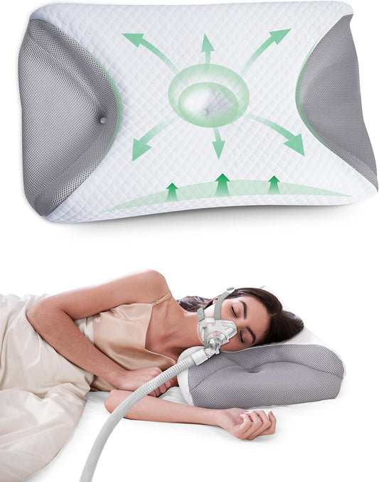 CPAP Pillow for Side Sleeping, Cervical Neck Pillow for All Mask