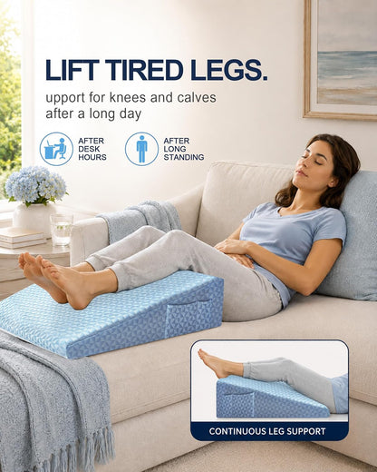 Wedge Pillow for Sleeping, 7.5" Memory Foam Bed Wedge Pillow