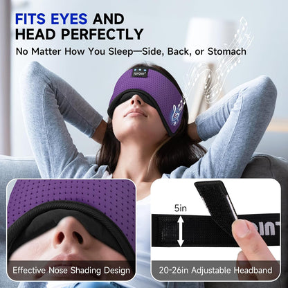 TOPOINT Sleep Mask with Headphones Bluetooth 5.4 Wireless, Sleep Headphones Earphones Earbuds with Microphone HD Speakers Music, Blackout Eye Mask for Sleeping Travel Meditation Men Women Cool Gadgets