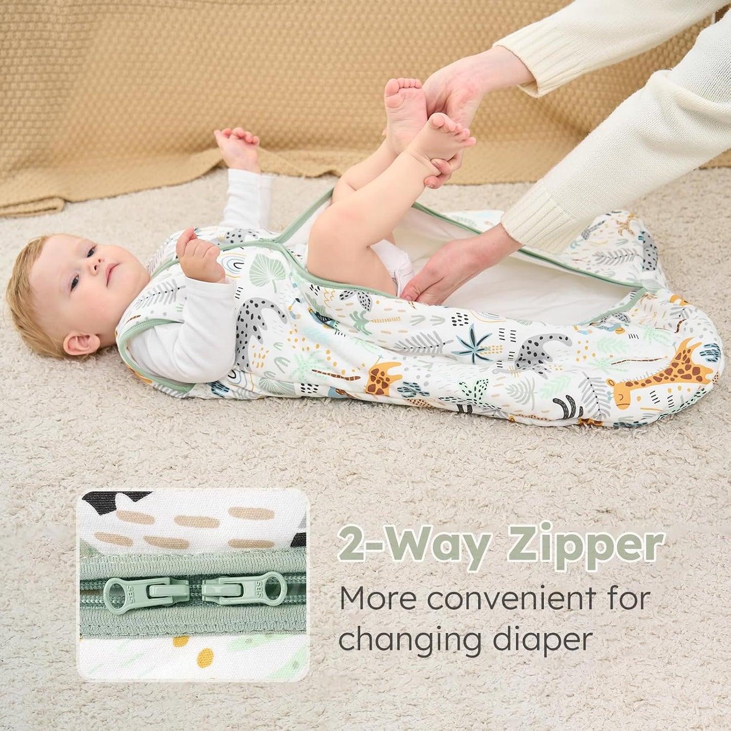 Yoofoss Baby Sleep Sack Baby Wearable Blanket 100% Cotton 2-Way Zipper Toddler Sleeping Sack