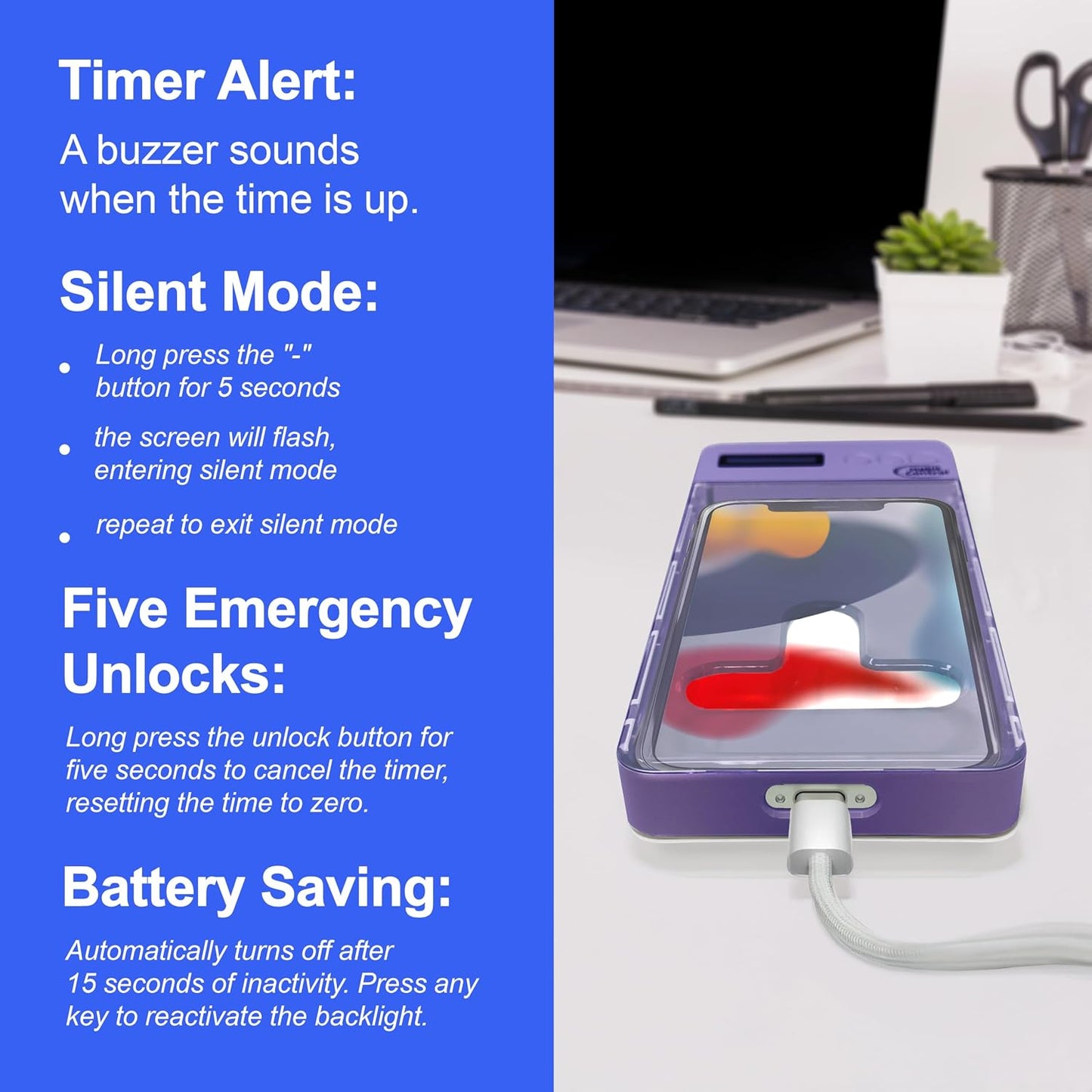 Phone Lock Box, Timed Lock Box Cell Phone Locker
