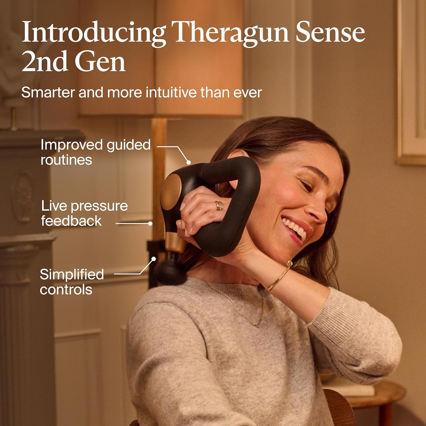 TheraGun Sense (1st Generation) by Therabody - Deep Tissue Massage Gun with Preloaded Routines for Stress Relief, Pain Relief & Muscle Soreness in Neck, Back, Leg, Knee, and Shoulder (Black)